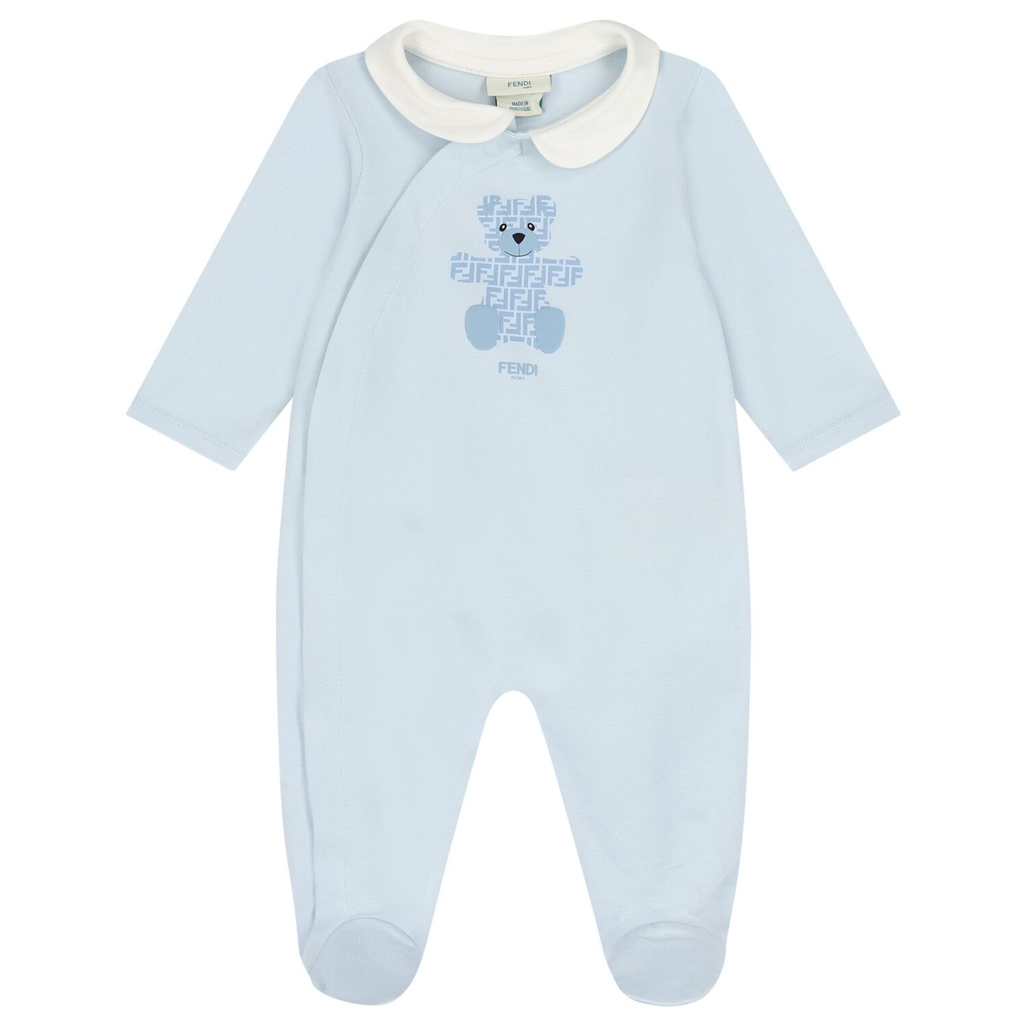 Baby Boys Ivory & Blue Logo Babygrow Gift Set, 3, hi-res image number null