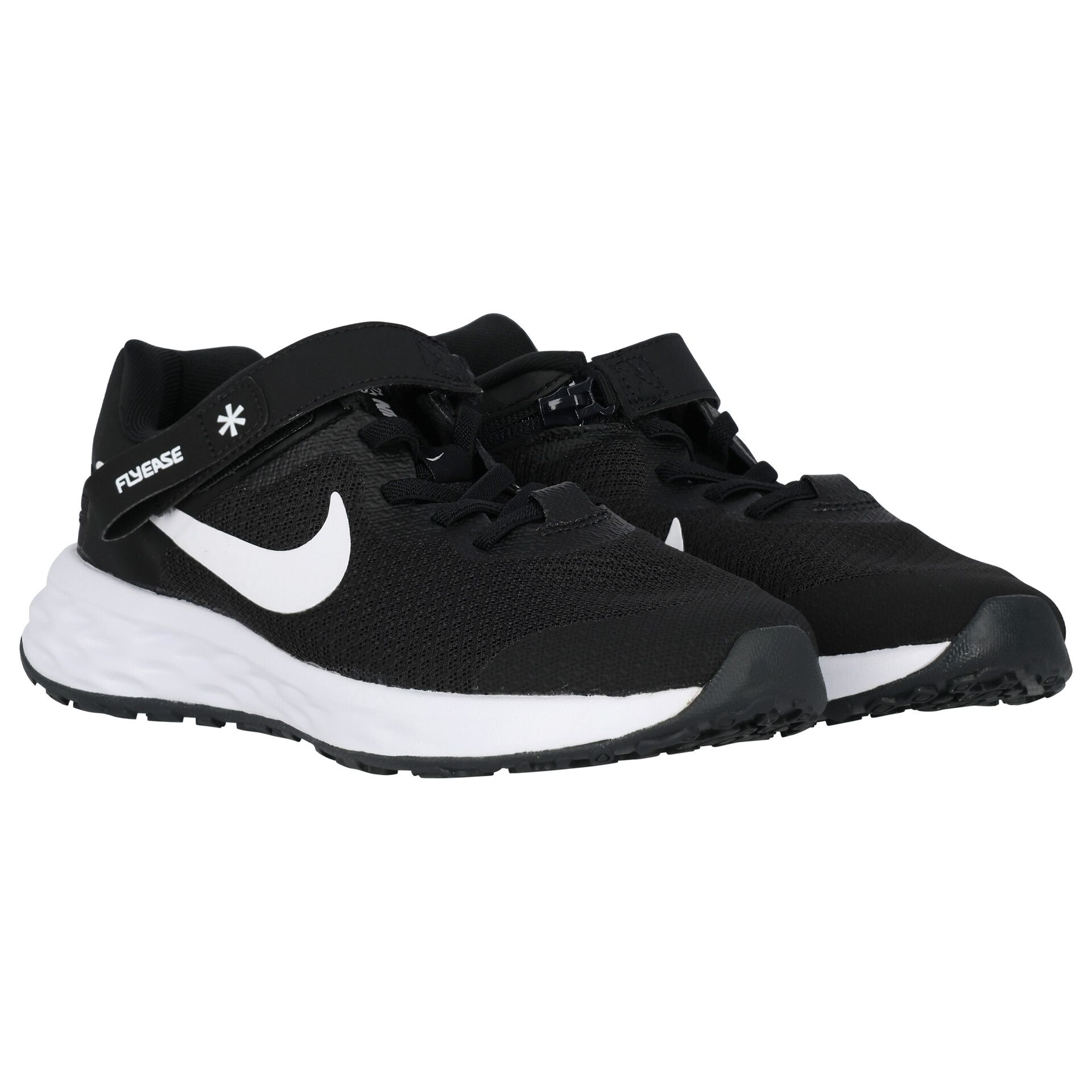 Nike Kids Black White Revolution 6 Flyease Trainers Junior Couture UK