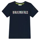 Boys Navy Holographic Logo T-shirt, 1, hi-res