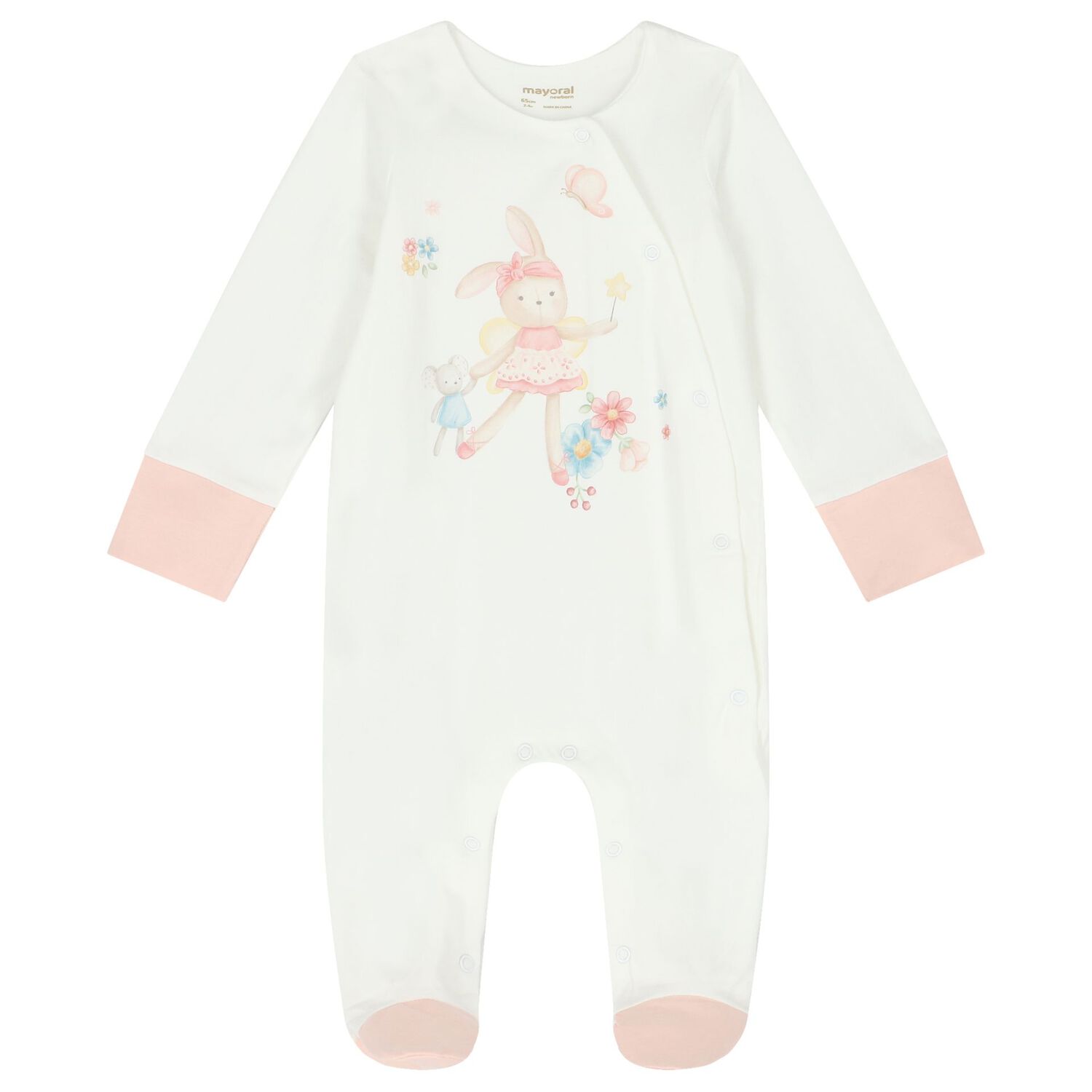 Baby Girls White Bunny Babygrow Gift Set, 3, hi-res