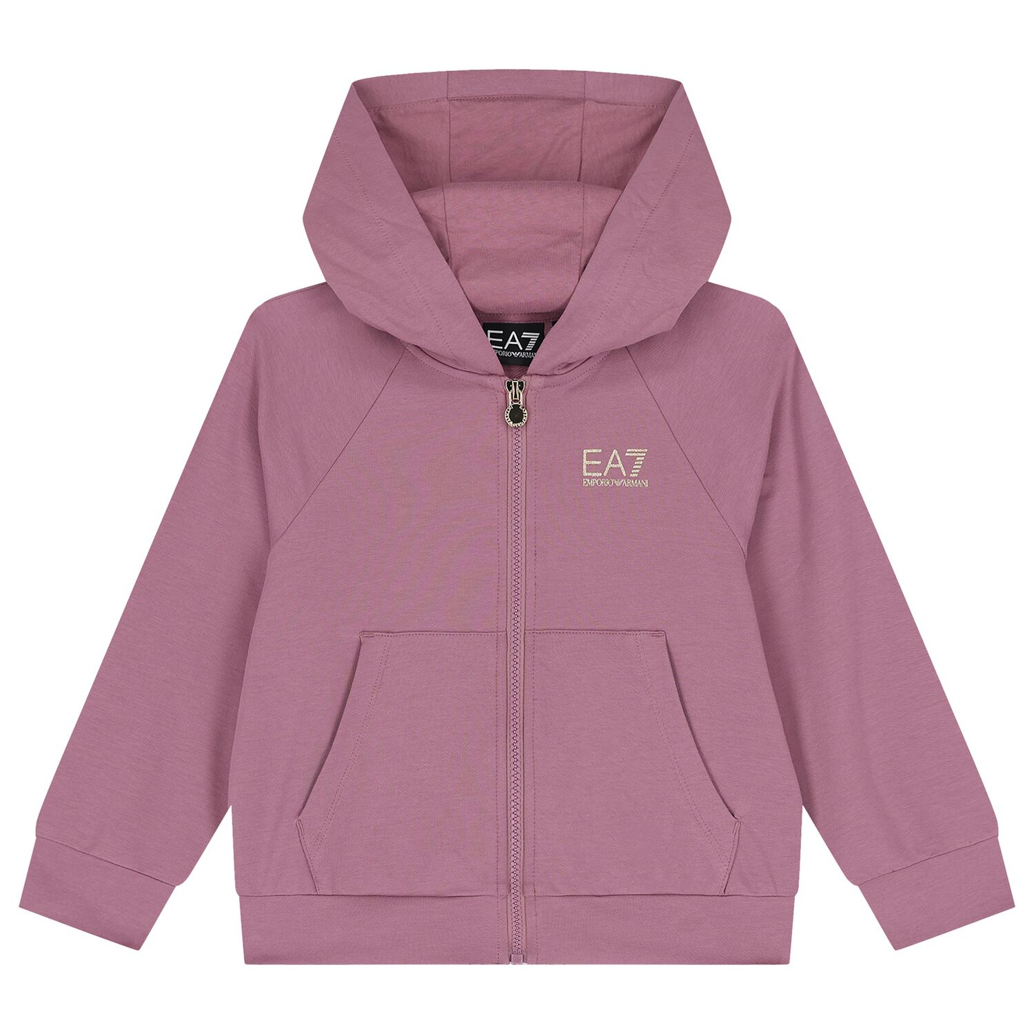 Girls Pink Logo Hooded Zip Up Top, 1, hi-res