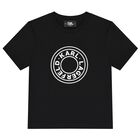 Boys Black Logo T-Shirt, 1, hi-res