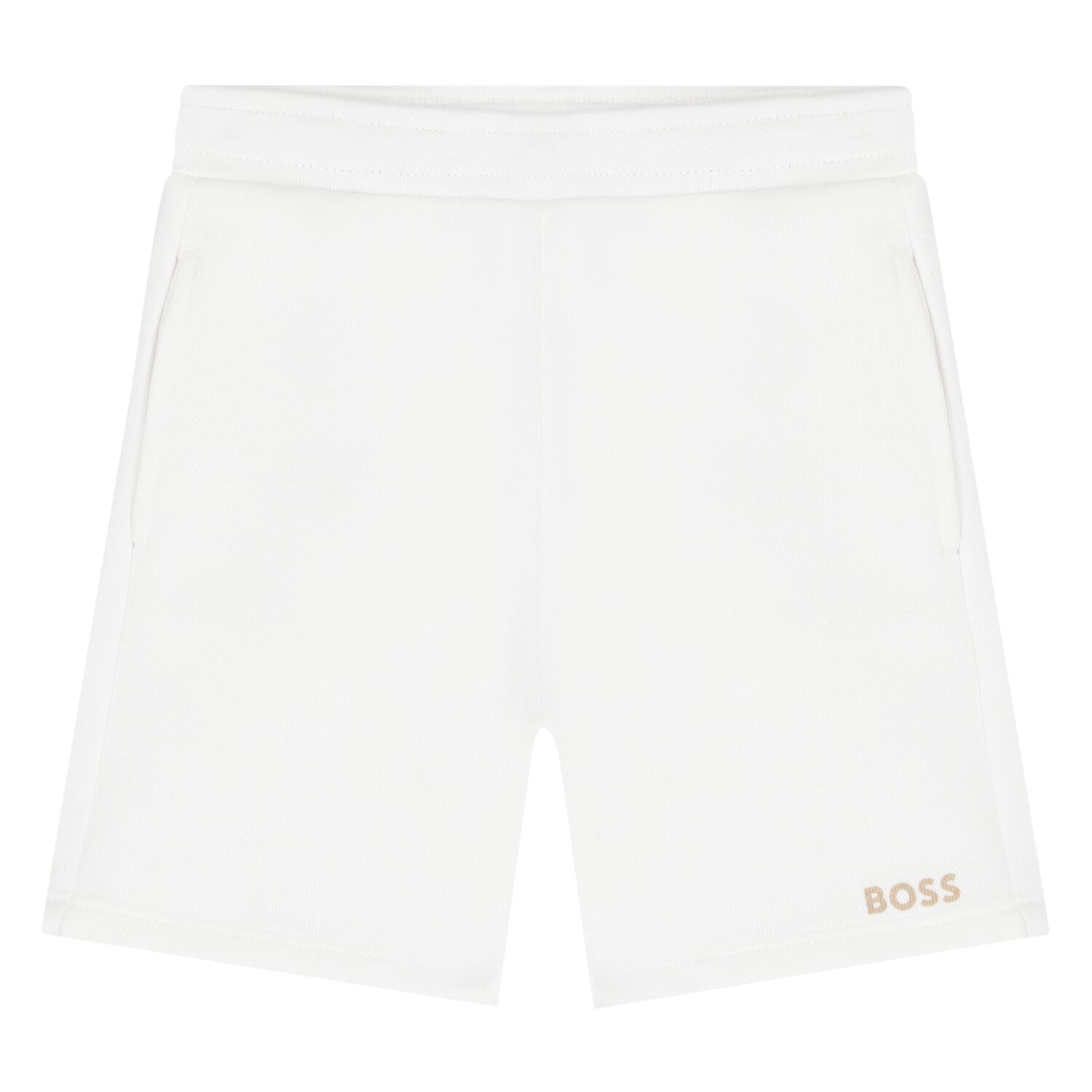 Younger Boys White Logo Shorts, 1, hi-res image number null