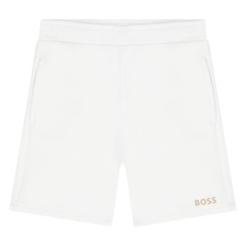 Younger Boys White Logo Shorts
