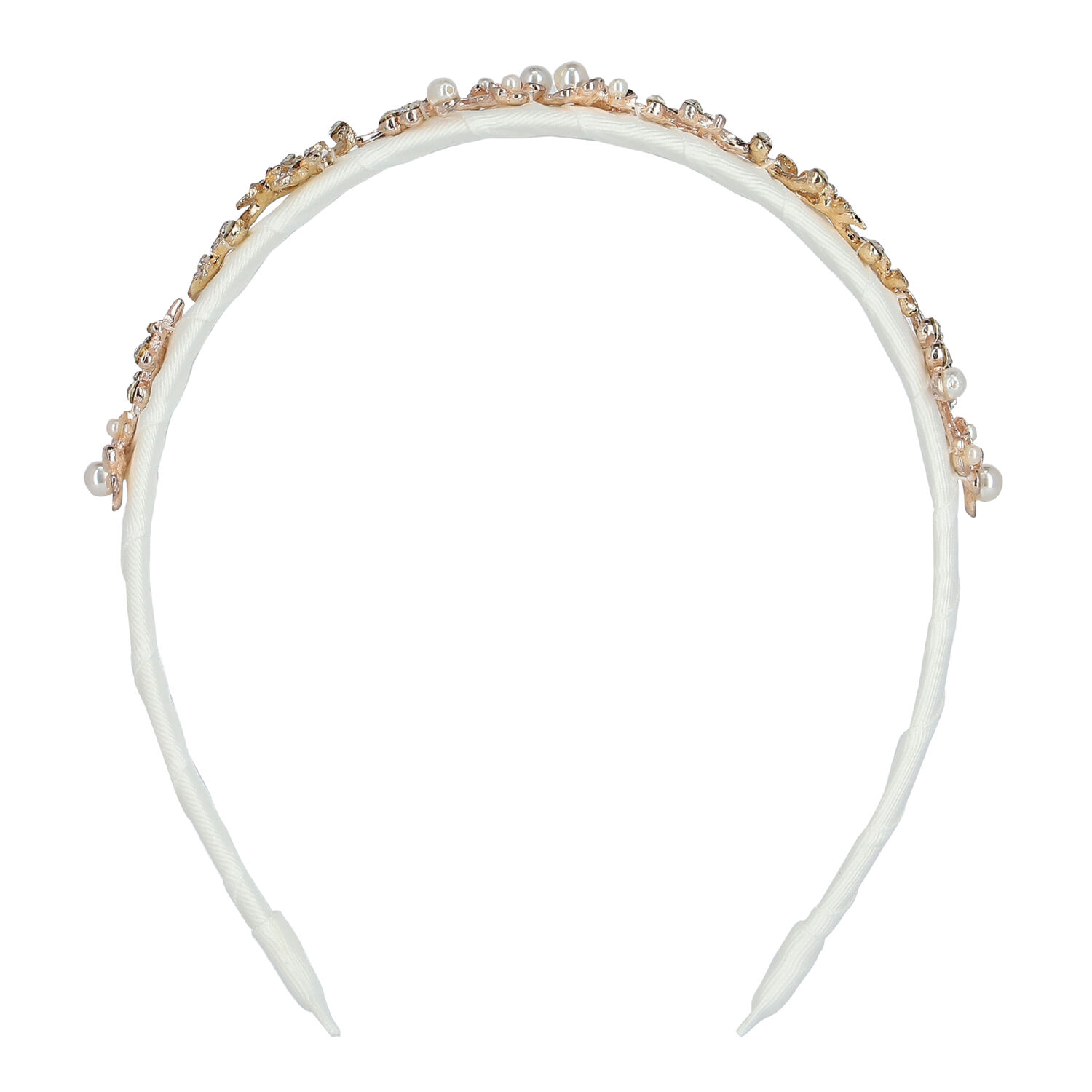 Girls White Embellished Headband, 1, hi-res image number null