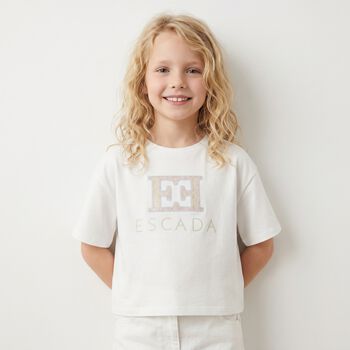 Girls White Logo T-Shirt