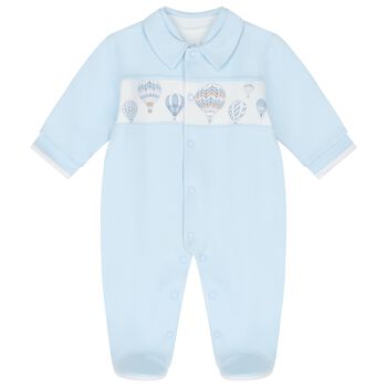 Baby Boys Blue Hot Air Balloon Babygrow