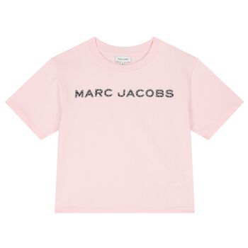 Girls Pink Rhinestones Logo T-Shirt