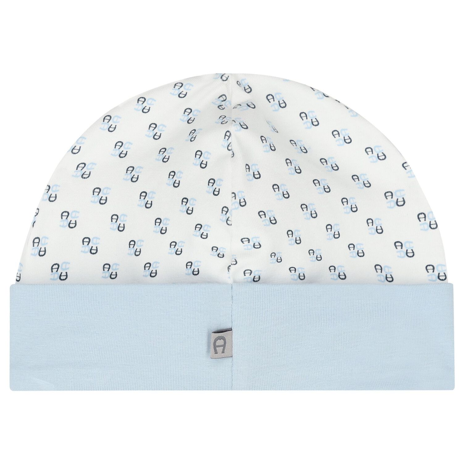 Baby Boys White & Blue Logo Hat, 2, hi-res