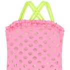 Younger Girls Pink Shell Swimsuit, 1, hi-res
