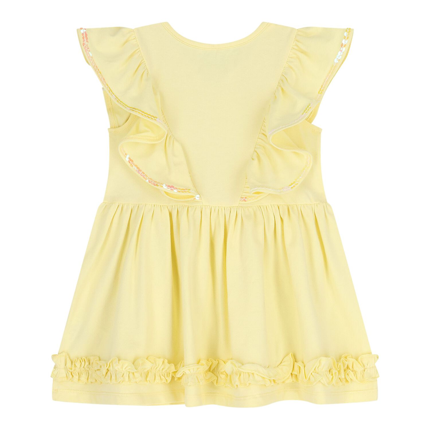Baby Girls Blue Ruffle Dress, 1, hi-res