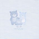 Baby Boys White & Blue Striped Blanket, 1, hi-res