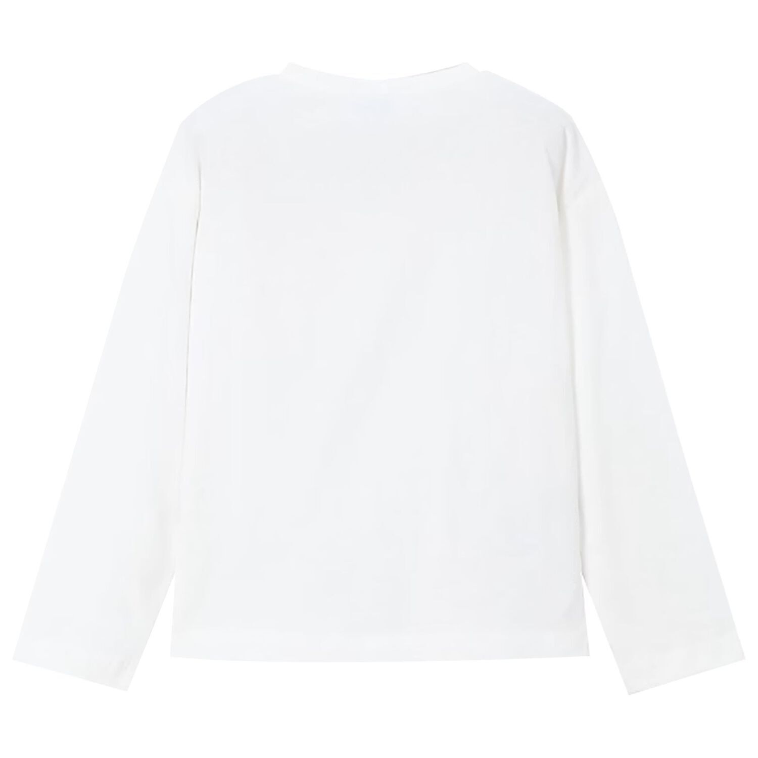 Girls White Long Sleeve Top, 2, hi-res