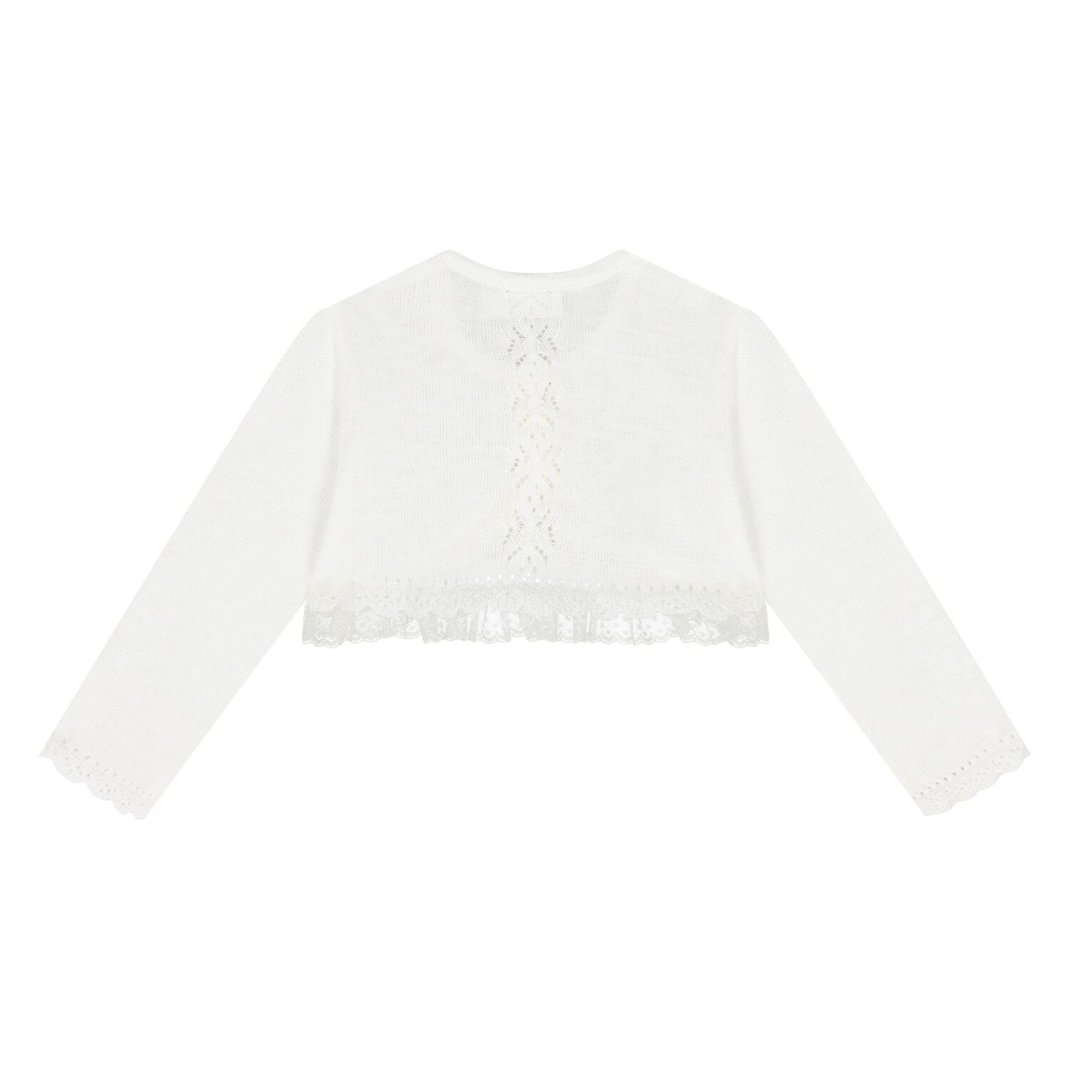 Baby Girls Ivory Knitted Cardigan, 1, hi-res