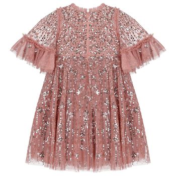Girls Pink Sequin & Tulle Dress