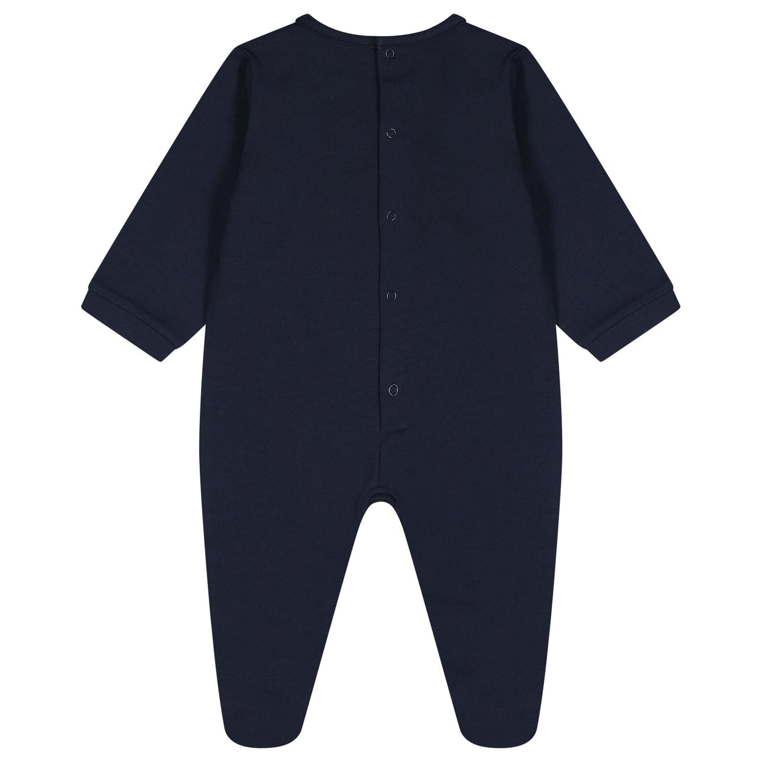 Baby Boys Navy Blue & Gold Logo Babygrow, 2, hi-res