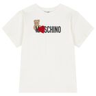 Girls Ivory Teddy Bear Logo T-Shirt, 1, hi-res