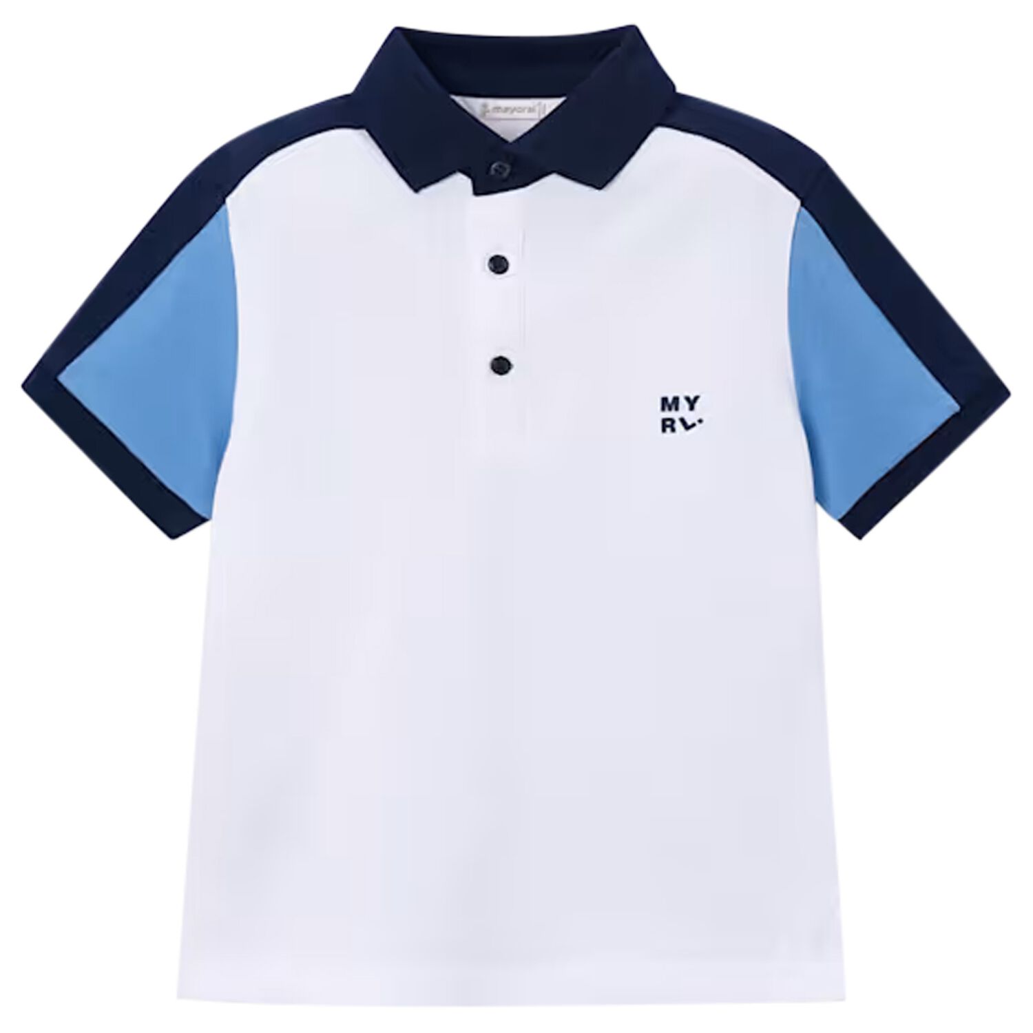 Boys White Logo Polo Shirt, 1, hi-res