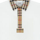 Boys White Checkered Polo Shirt, 1, hi-res