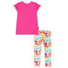 Girls Pink Floral Leggings Set, 1, hi-res
