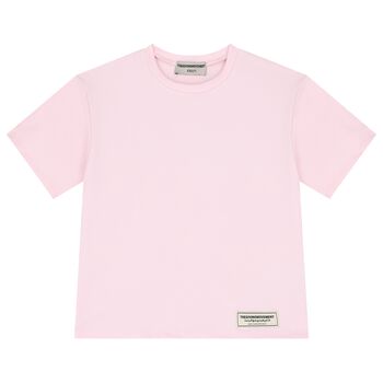Girls Pink Regular Fit Softskin Logo T-shirt