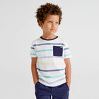 Boys White & Navy Striped Shorts Set, 1, hi-res