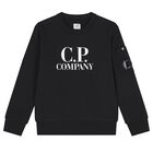 Boys Black Logo Sweatshirt, 1, hi-res
