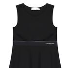 Girls Black Logo Dress, 1, hi-res