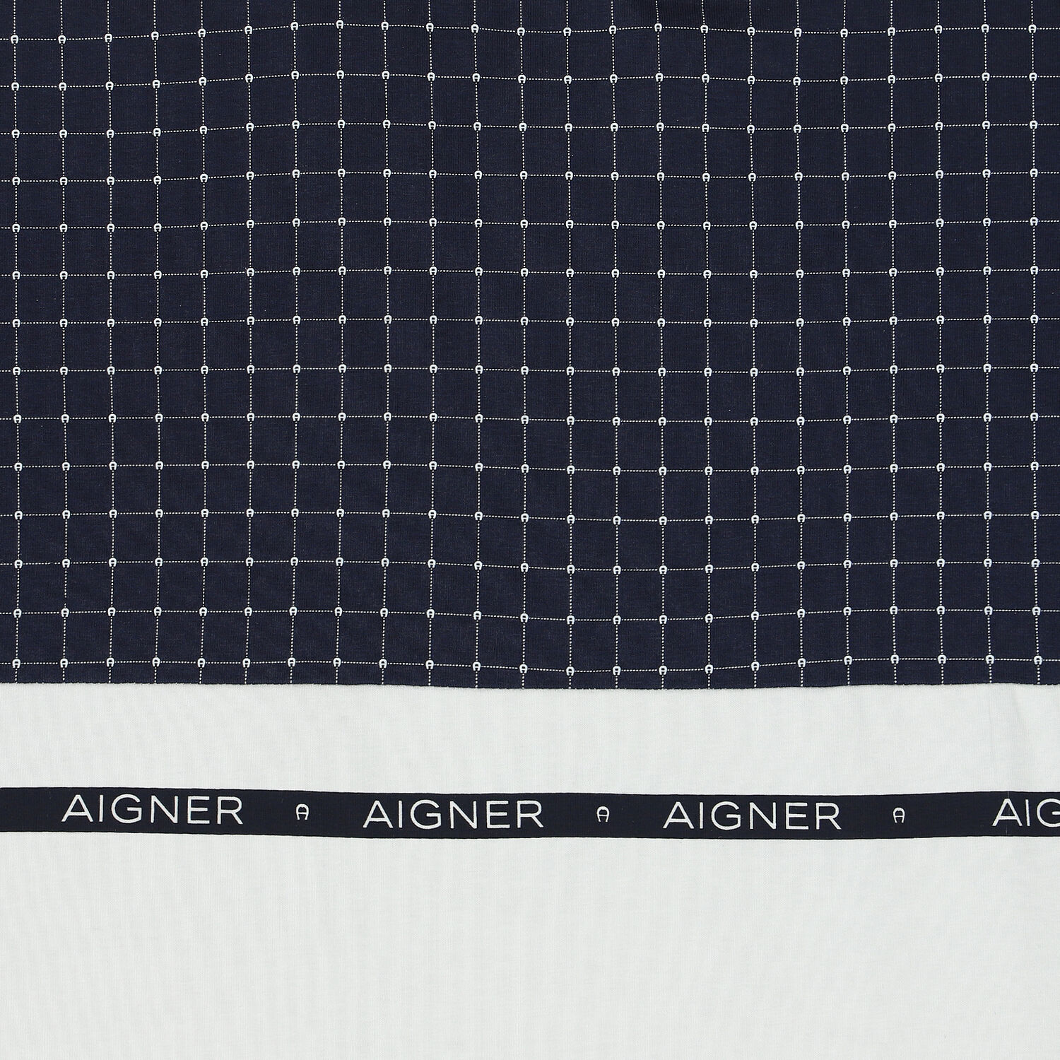 Baby Boys Navy Blue & White Pima Cotton Logo Blanket, 1, hi-res