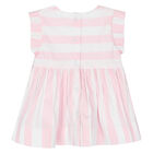 Baby Girls Pink & White Striped Dress, 1, hi-res