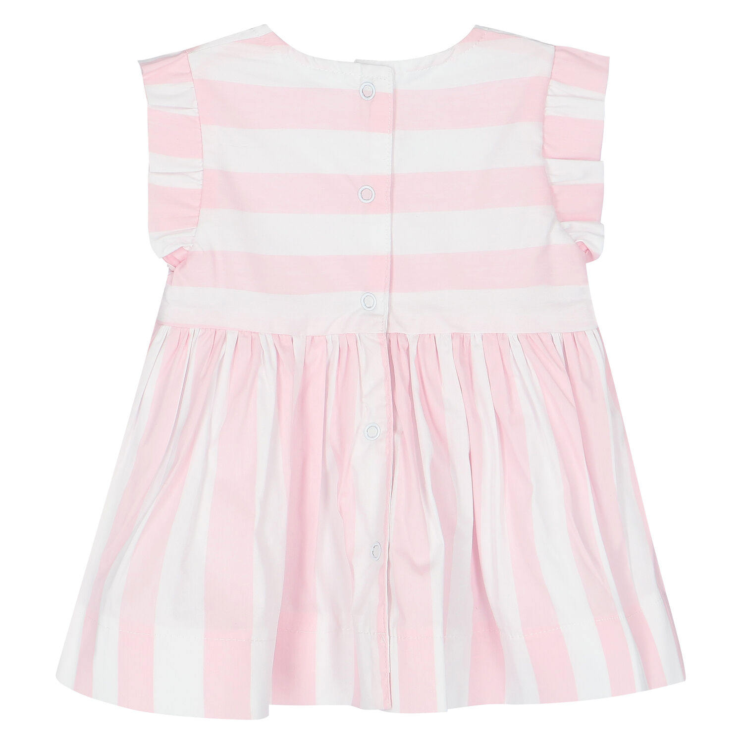 Baby Girls Pink & White Striped Dress, 1, hi-res image number null