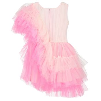 Girls Pink Ruffled Tulle Dress