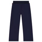 Girls Navy Blue Logo Joggers, 1, hi-res