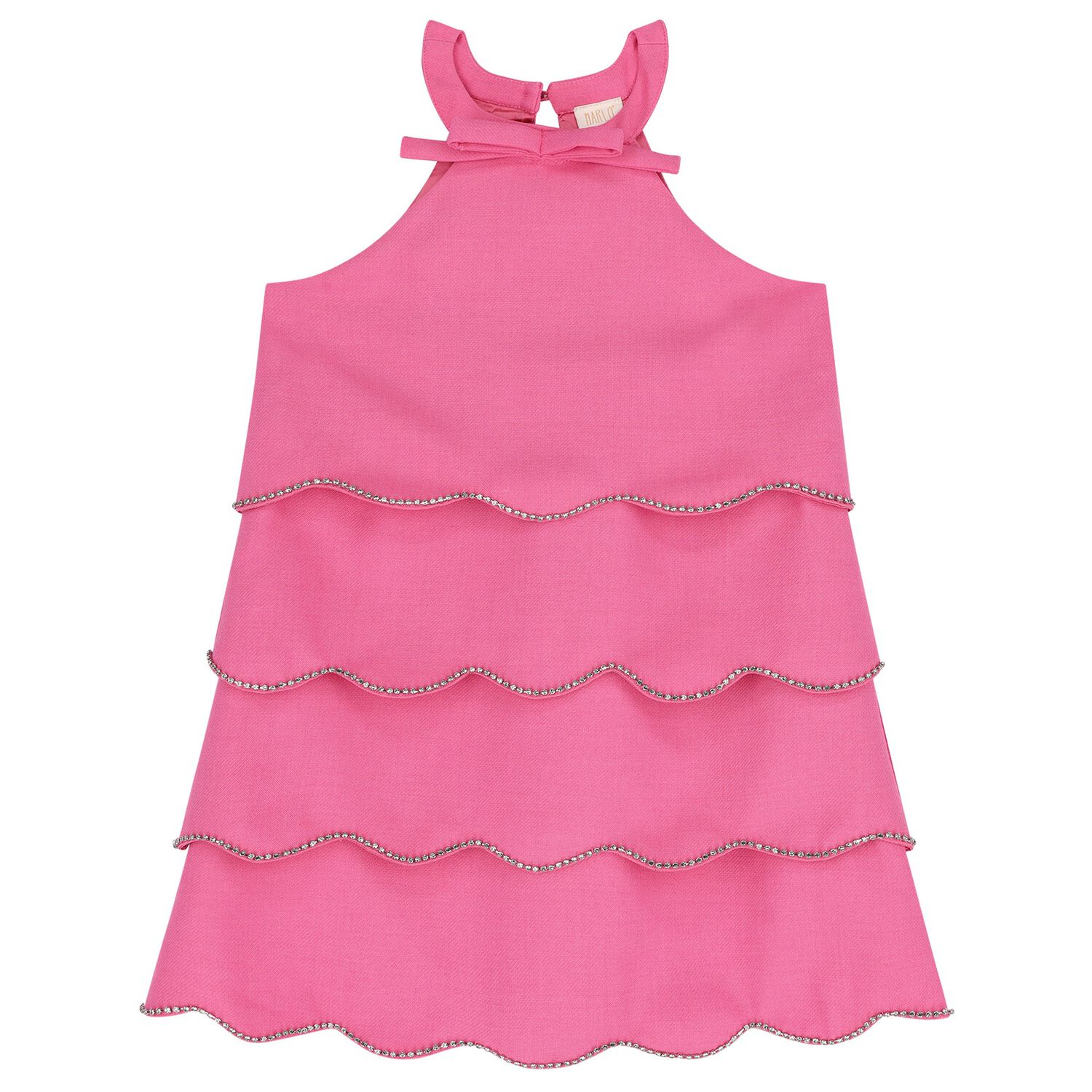 Pink Logo Diamante Dress , 1, hi-res