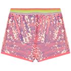 Girls Pink Sequins Shorts, 1, hi-res