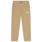 Boys Beige Logo Joggers, 1, hi-res