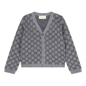 Grey logo Jacquard Baby Cardigan