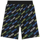 Boys Black Logo Shorts, 1, hi-res