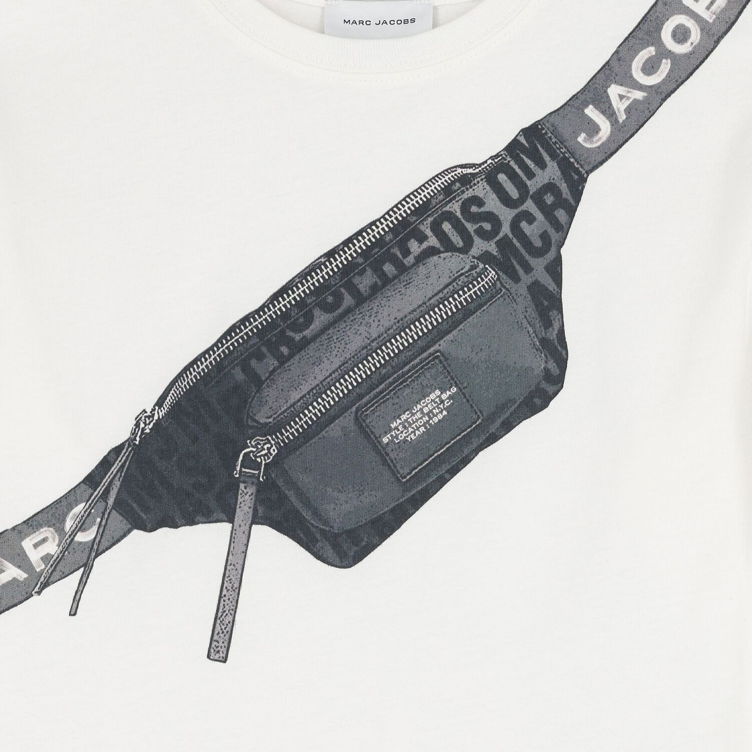 Boys White Belt Bag Long Sleeve Top, 1, hi-res