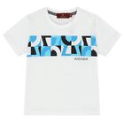 Younger Boys White Logo T-Shirt, 2, hi-res