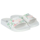 Girls White Logo Sliders, 1, hi-res