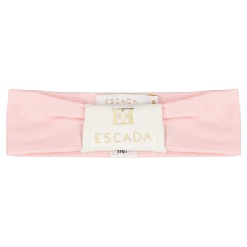 Baby Girls Pink & Ivory Logo Headband