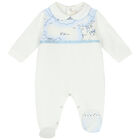 Baby Boys Ivory & Blue Geo Map Babygrow, 1, hi-res