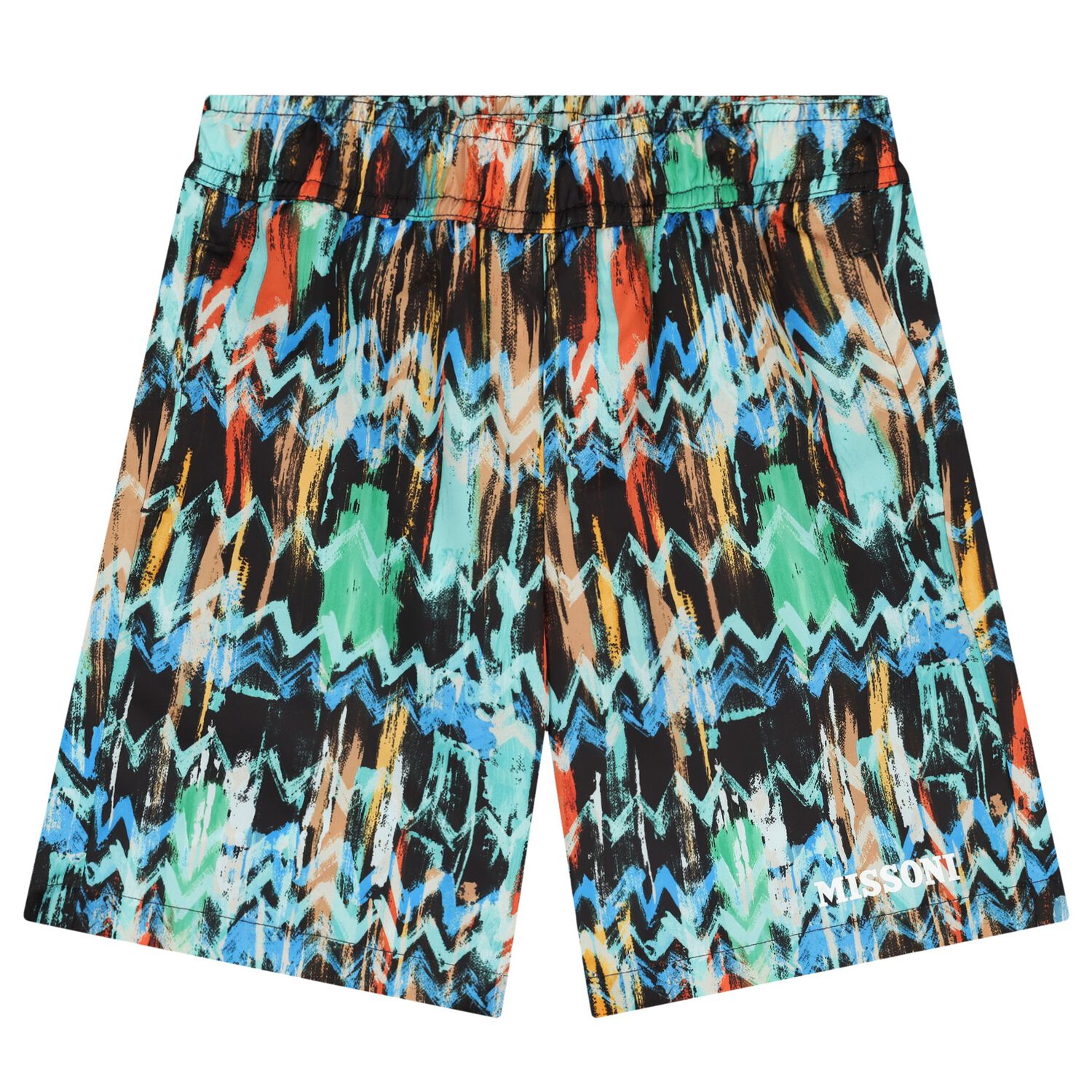 Boys Multi-Colored Zig Zag Swim Shorts, 1, hi-res image number null
