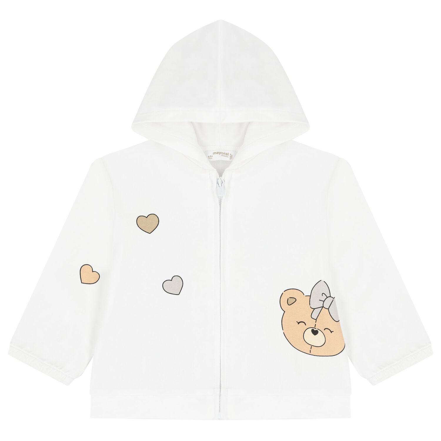 Baby Girls White & Beige Tracksuit Set, 1, hi-res
