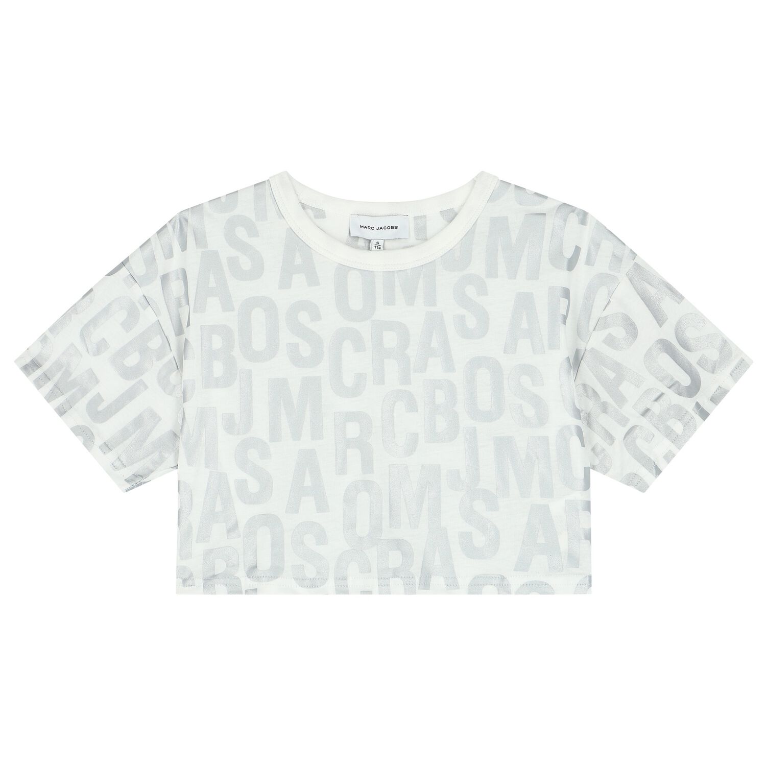 Girls Ivory & Silver Logo T-Shirt, 1, hi-res