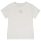 Girls White Star Logo T-Shirt, 1, hi-res