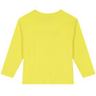 Girls Yellow Elephant Long Sleeve Top, 2, hi-res