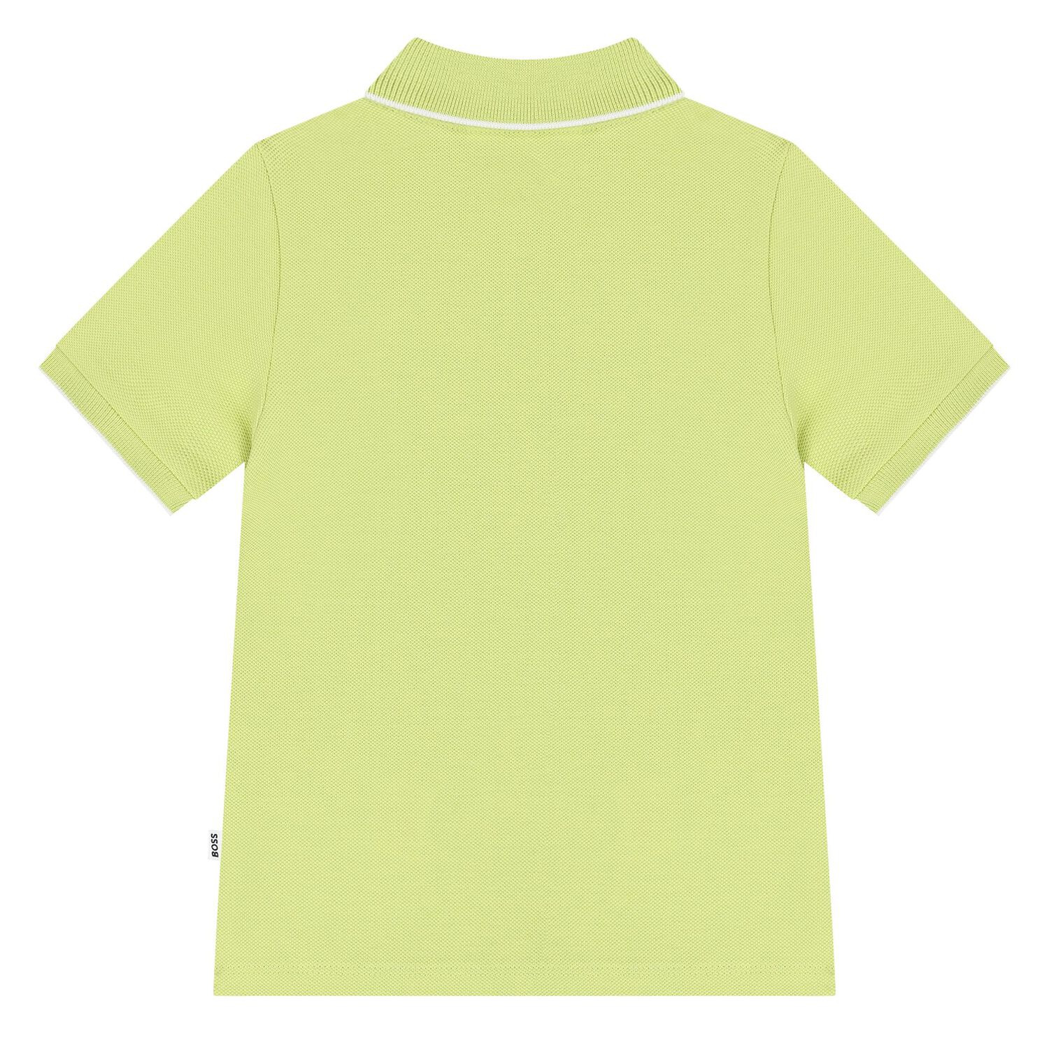 Younger Boys Green Logo Polo Shirt, 3, hi-res