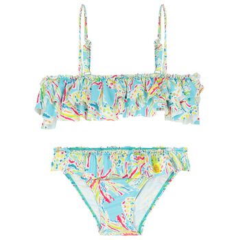 Girls Blue Pineapple Swimsuit